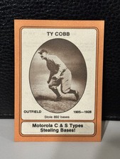 Motorola C & S Types Stealing Bases Ty Cobb #3 MLB Vintage Sports Trading Card