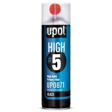 U Pol Products HIGH#5 UP0871 High Build Primer, 450 mL Aerosol Can, Black, 21.5