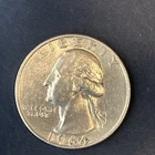 Washington Silver Quarter US 25C - 90% Silver 1964 D