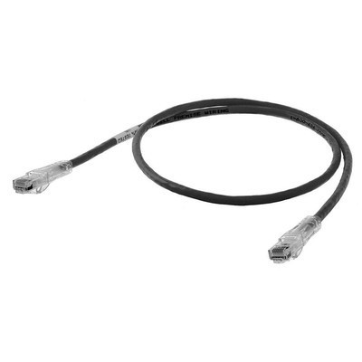 HUBBELL PREMISE WIRING HC6BK07 Patch Cord,Cat 6,Clear Boot,Black,7.0ft.