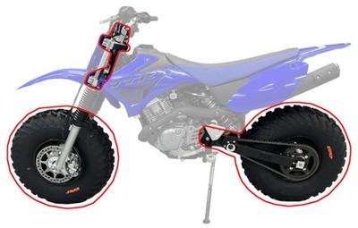 BVC Big Wheel Kit fits Yamaha TTR125 TT-R125 TTR 125 Blue Swingarm