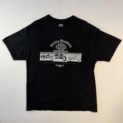Harley Davidson Shawnee Kansas Vintage Graphic Tee Mens XL Black Eagle