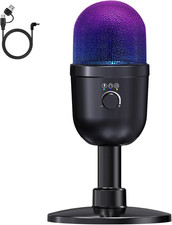 USB Gaming Condenser Microphone 192kHz/24Bit - PC Desktop Mic with Noise Cancell