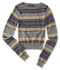 Aeropostale Womens Knit Patterned Pullover Sweater