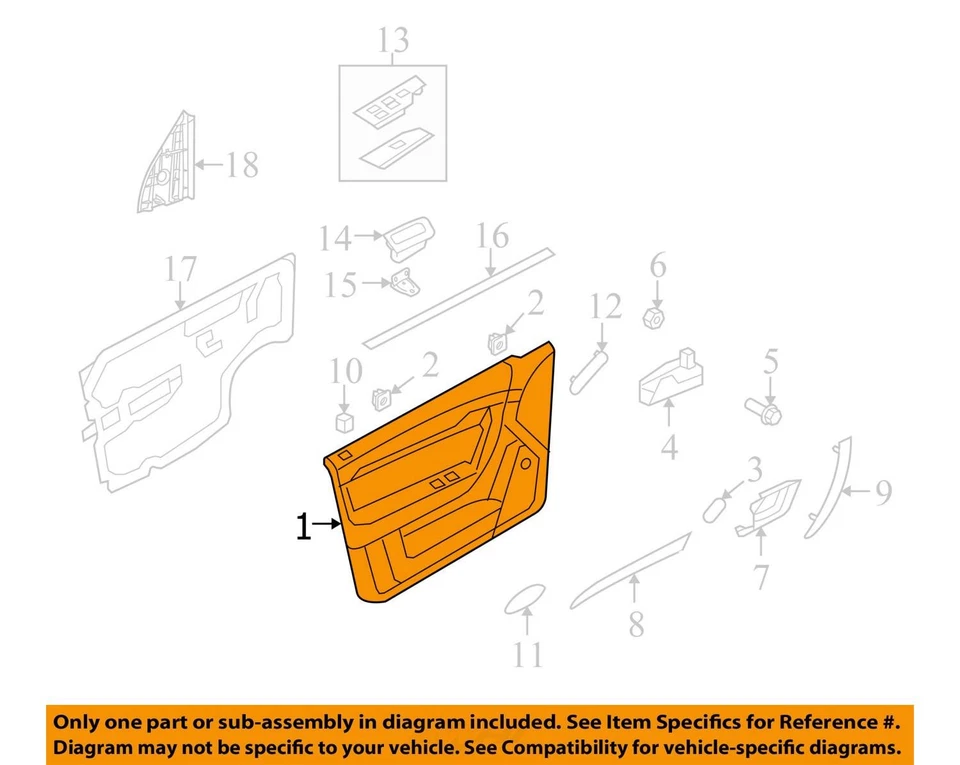 FITS 2009-2011 CHEVROLET AVEO5 TRIM ASM FRT S D BEIGE 96956673 -  NEW OEM - Image 2 of 3