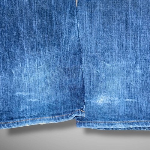 Diesel Jeans Mens 27x36 Blue Denim Larkee Straight Leg Faded Whiskered Distress - Picture 12 of 16