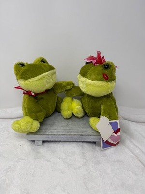 Lip Lockers Kissing Couples FROGS 7'' Plush Stuffed Animal Toys by Dan Dee