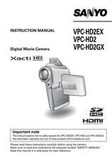 Sanyo Xacti VPC-HD2 HD2EX Digital Camera Camcorder User Owner Instruction Manual