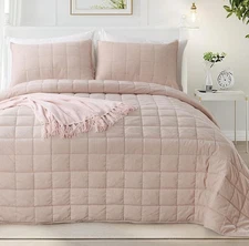 KASENTEX Oversized Queen Quilt Soft & Cozy Set For All Seasons | Color Rose Pink