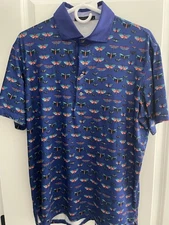 Greyson Golf Medium Polo Shutterfly Men’s M Blue Orange Teal