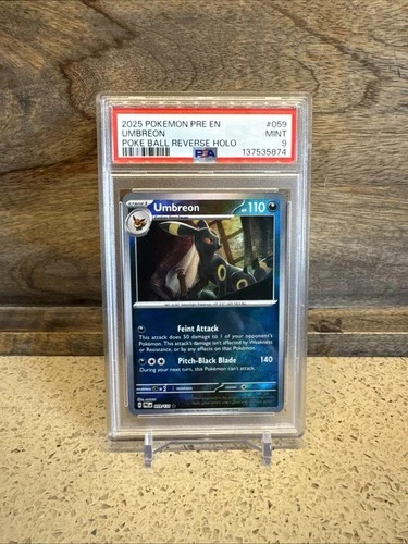 2025 Pokemon PRE EN Poke Ball Reverse Holo Umbreon PSA 9 MINT