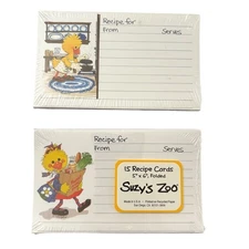 Suzy's Zoo Recipe Cards 2 Packs Folded 5"x6" 30 Total Duck Vintage New Sealed