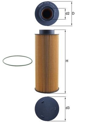 MAHLE Ölfilter OX 376D Filtereinsatz für SCANIA 102,0mm 2 1