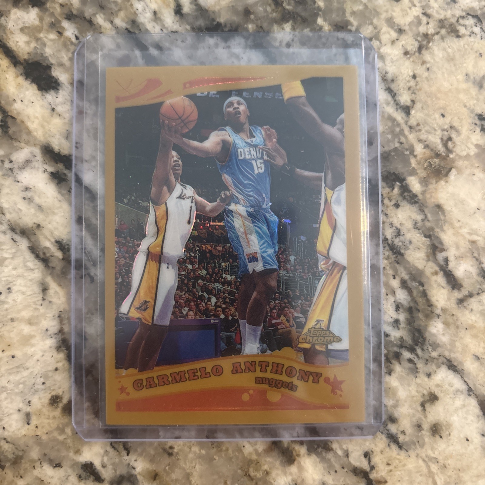 2005-06 NBA Topps Chrome Gold Refractor SP/99 HOF Carmelo Anthony, MT