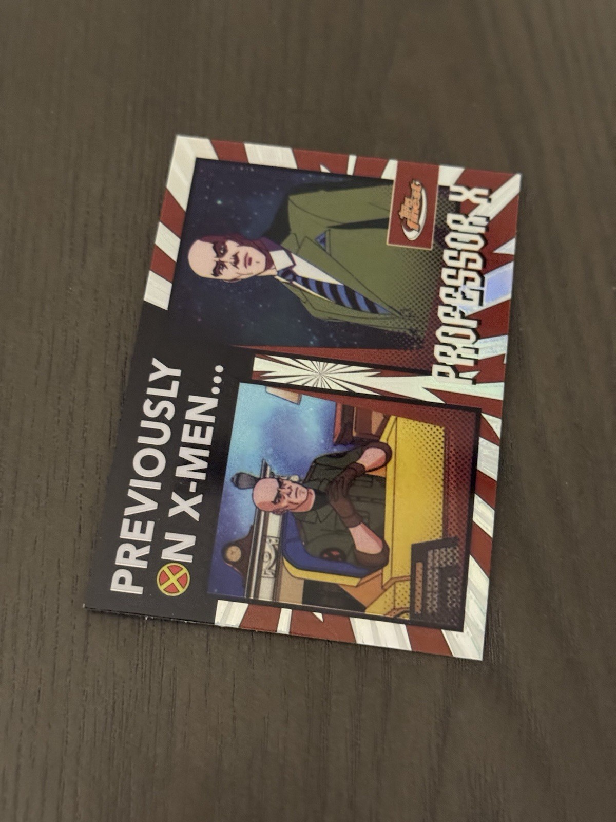 2025 Topps Finest X-Men '97 Previously On PROFESSOR X Trading Card