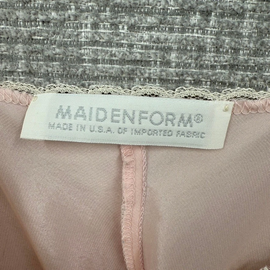 De Colección Maidenform Rosa Satinado Encaje Ribete Chemise Lencería Tanque Talla M Babydoll Foto 2 de 4