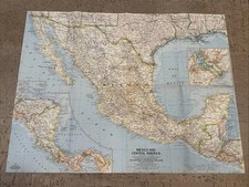 Vintage National Geographic Map - Mexico and Central America - Folded, 19&rdquo;x25&rdquo;