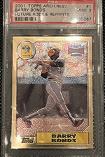 01 Topps Archive Reserve of BARRY BONDS 87 Chrome Refractor Rookie Card PSA 9 MT