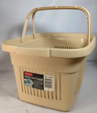 Vintage 18" Rubbermaid Basket Beige Handles #2686 Shopping Laundry Store n Carry