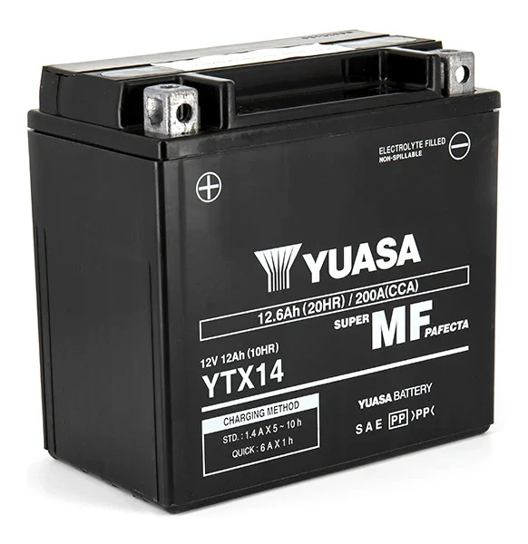 Batterie YUASA YTX14 SLA AGM - Sans Entretien - Prête à l'emploi. - Photo 1/1