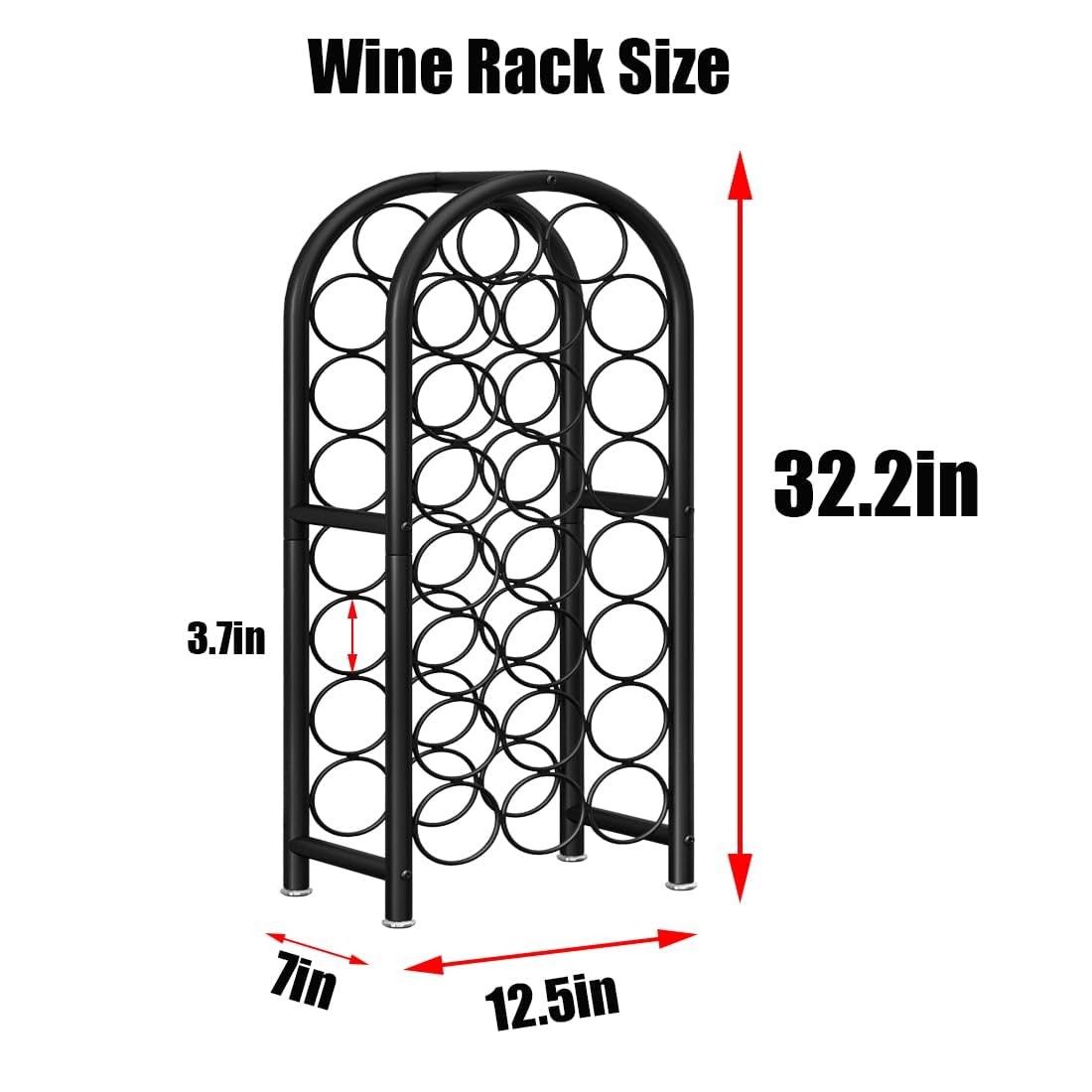 Wine Rack Freestanding Floor Metal Holders Stands Organizer Storage 23 Bottle...