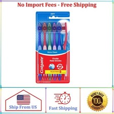 Colgate Extra Clean Toothbrush, Soft Toothbrush for Adults, 6 Count Pack of 1 