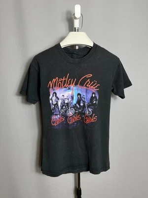 Motley Crue Girls Girls Girls 1987 Vintage T-shirt Band Tee Noir Taille S - Photo 1/4