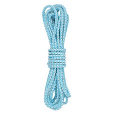 5.5 Yard Leather Cord, 5.5mm Round Braided Leather Strips, Sky Blue White