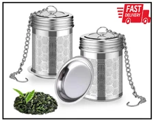 2 Pack Tea Infuser for Loose Tea, Extra Fine Mesh Tea Strainers with Drip Trays,