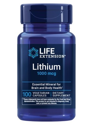 Life Extension Lithium, 1000 mcg   100 Count (Pack of 1), White to Off