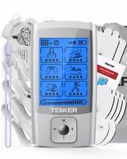 TENKER TENS EMS Unit Muscle Stimulator 24 Modes TENS Machine  Pain Relief 8 Pads