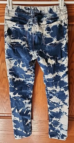 Jordache Girls Sz M (7-8) Blue White Tie Dye Jegging Pants - Picture 3 of 3