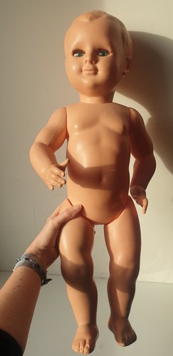 Petitcollin Grand Poupon baigneur jambe droite 63 cm made in France bébé poupée - Imagen 12 de 18