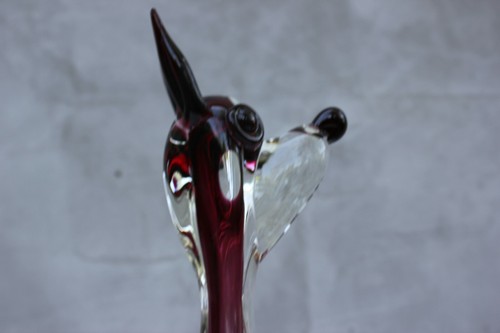 50s Murano Glass Big Red Dog Sculpture Italian Art Glass Figurine - Picture 9 of 11