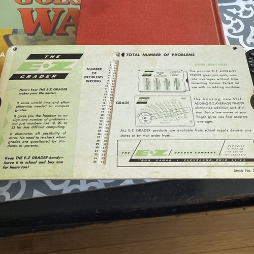 The E-Z Grader Teacher Slide Grader 1971 Perrygraf 2 Sided Stock No 5703 Vintage