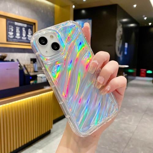3D Rainbow Gradient Laser Case For iPhone 16 15 14 13 12 11 Pro Max Soft Cover - Picture 7 of 18