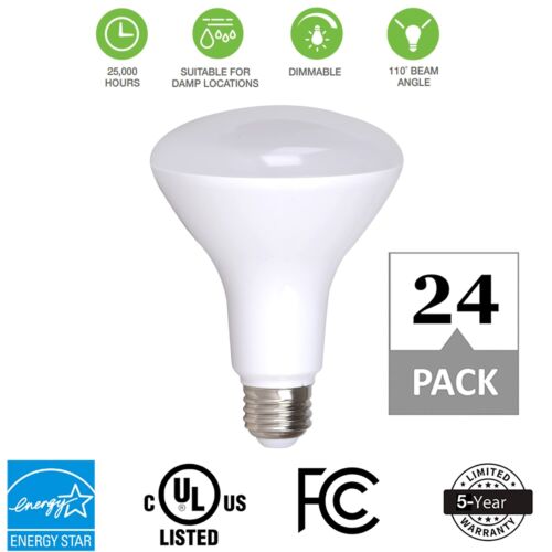 Simply Conserve 8 Watt (65W Equiv) Dimmable BR30 LED Flood Lights, 24-Pack Bu... - Picture 2 of 6