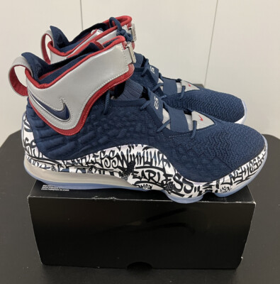 Size 15 - Nike LeBron 17 LeBron 4 Cold Blue Graffiti for