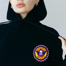 I Simpson Krusty Il Clown Marca Krusty Patch - Pullover Felpa con Cappuccio per Adulti