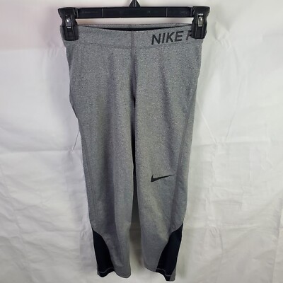Nike Pro Leggings Womens XS Gray Dri-Fit Crop Capri Training