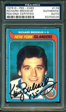 1979-80 OPC #176 RICHARD BRODEUR AUTOGRAPH PSA DNA CERTIFIED Canucks Nordiques 