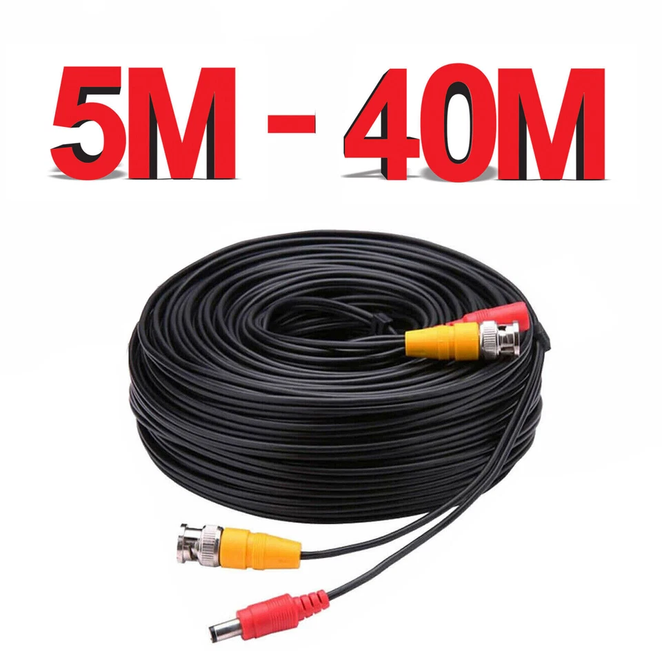 BNC DC Power Lead CCTV Security Camera DVR Video Camera Extension Cable 5-40M - Image 2 of 4