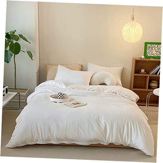 White Comforter Set 3Pcs White Bedding Comforter Sets White Queen Solid White