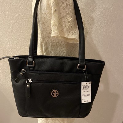 Giani Bernini Pebble Tote Bags Women's Black Multi Pockets Magnetic/Zip Closure