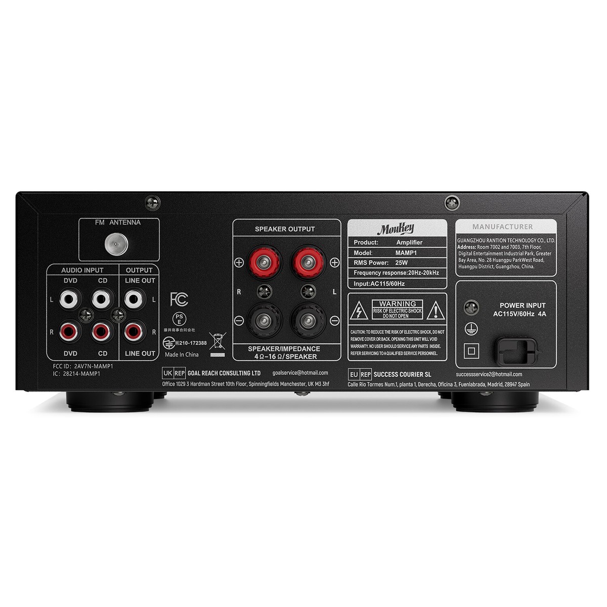 MOUKEY MAMP1 デジタルアンプ Moukey MAMP1 | 220W Bluetooth対応ステレオパワーアンプ