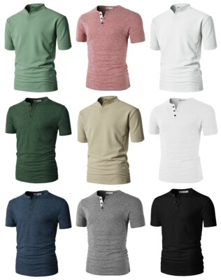 NITAGUT Mens Fashion Casual Front Placket Basic Long//Short Sleeve Henley T-Shirts