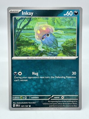 Inkay 137/197 S&V: Obsidian Flames Non-Holo Pokémon TCG Mint Unplayed