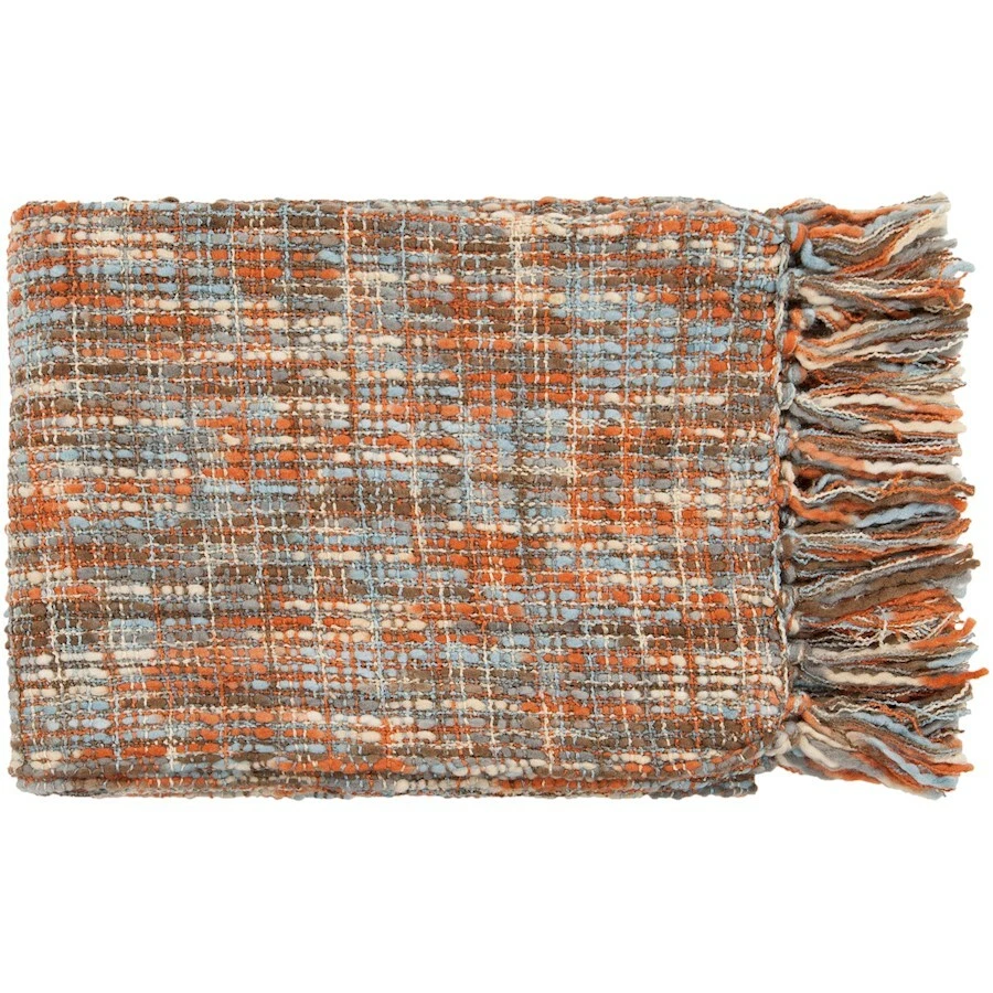Grey and orange throw blanket sales