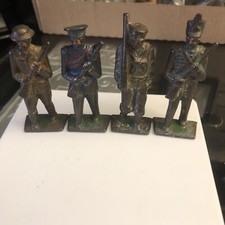 FOUR VINTAGE 1930  s GREY IRON MILITARY FIGURES G5, G63, G40  G25