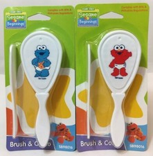 Sesame Street Workshop Beginning Baby 2 Brush Comb Cookie Monster Elmo New